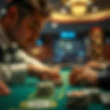 Close-up of a player making a strategic bet