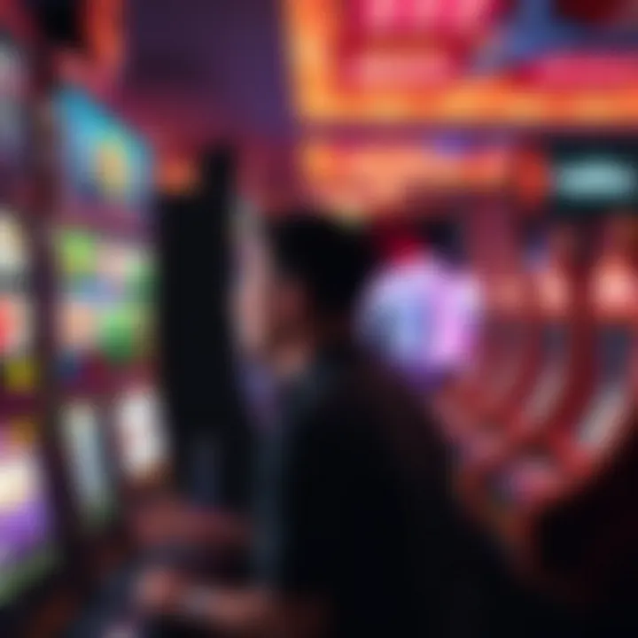 Engaging with Modern Slot Machines A player engaging with a modern slot machine