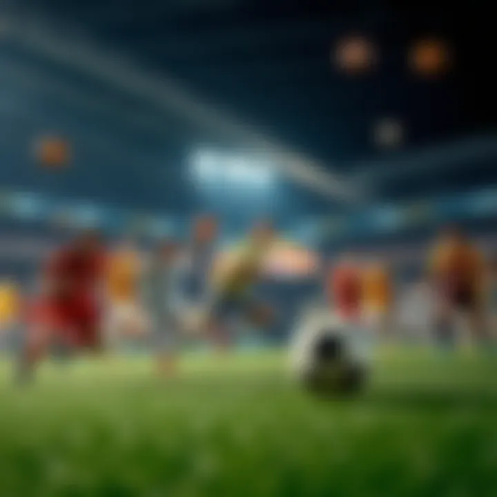 Illustration of different sports like football and basketball related to betting