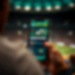 Visual representation of mobile betting interface