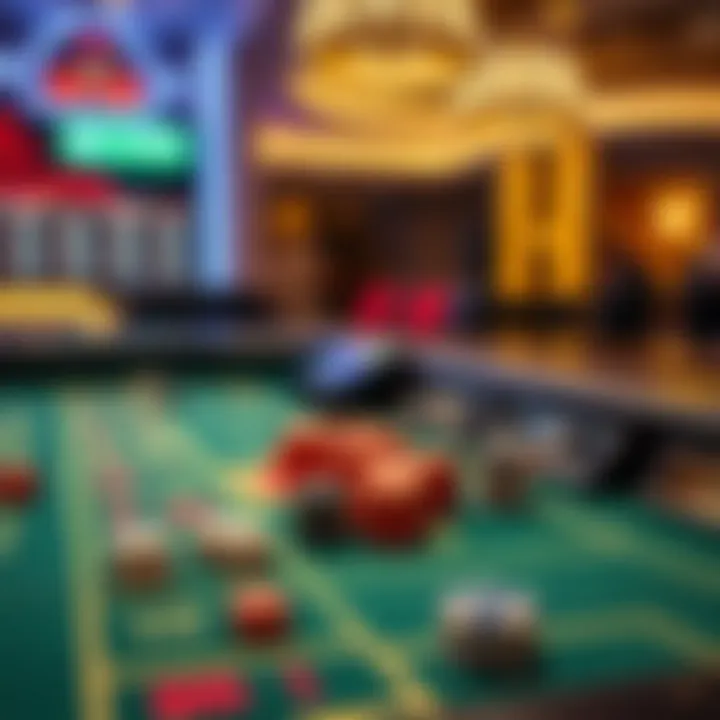 Craps Betting Options Illustration of a craps table showcasing various betting options