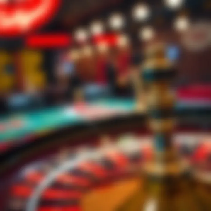 The Thrill of the Game: Roulette in Motion Close-up of a roulette wheel in action during a game