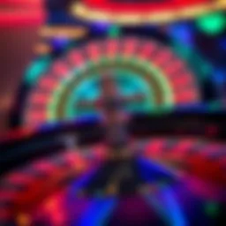 A dynamic roulette wheel with vibrant colors