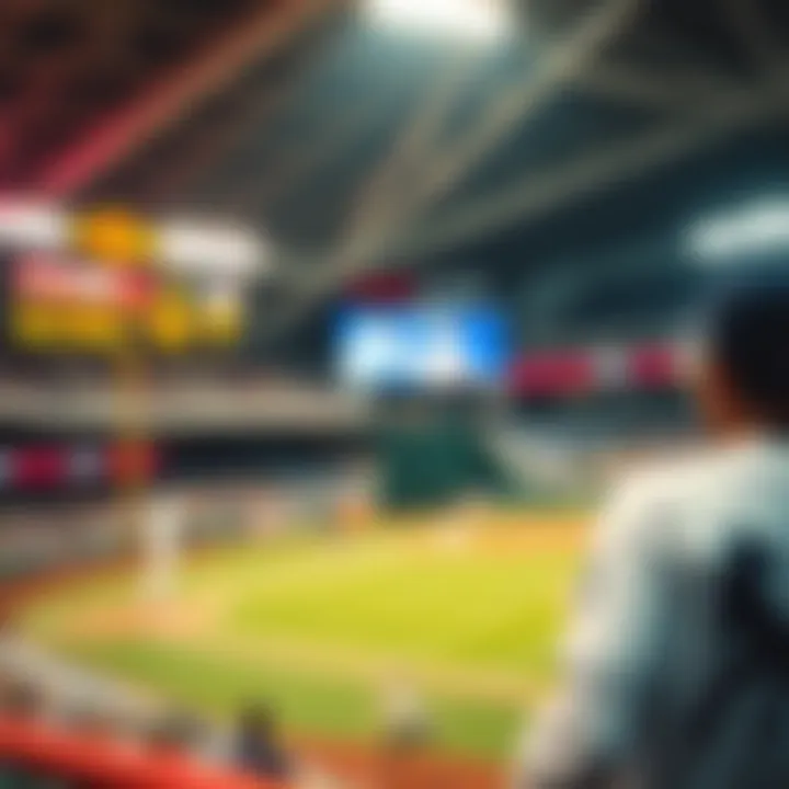 A vibrant scene of a baseball game showcasing the excitement of MLB in Korea