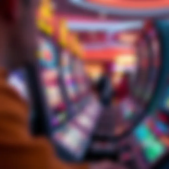 Engaging with Advanced Slot Game Interfaces A close-up of a player engaging with an advanced slot game interface