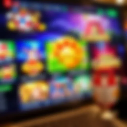 A detailed view of an online casino interface showcasing various games and features