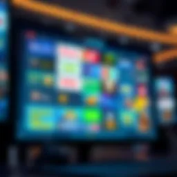 A digital interface displaying various online gambling platforms