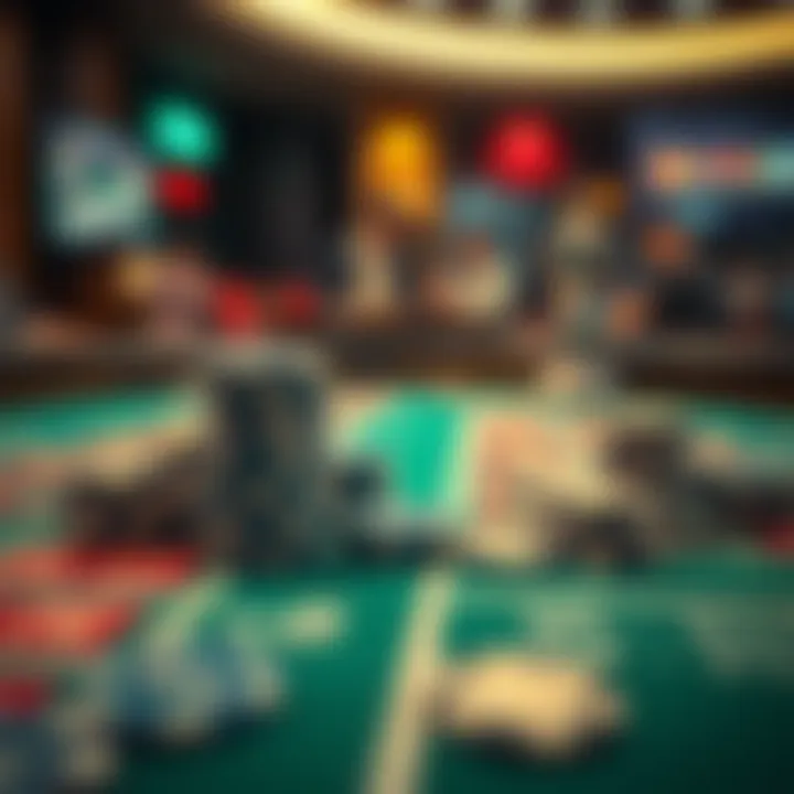 Strategic Betting Chips Display A close-up of roulette chips arranged on a betting table