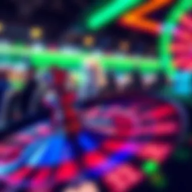 Dynamic Digital Roulette Experience A digital roulette wheel spinning with vibrant colors