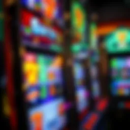 Colorful slot machine display with vibrant graphics