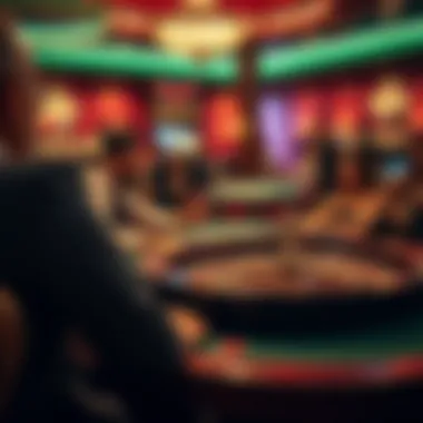 An engaging scene of players enjoying a game of roulette in a vibrant casino atmosphere