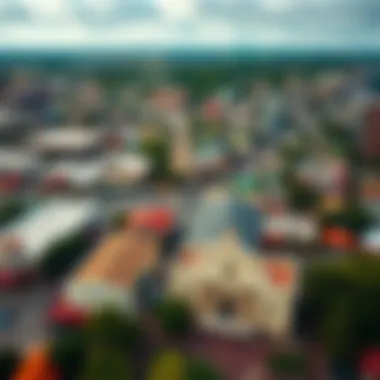 Aerial view of San Antonio showcasing its vibrant culture