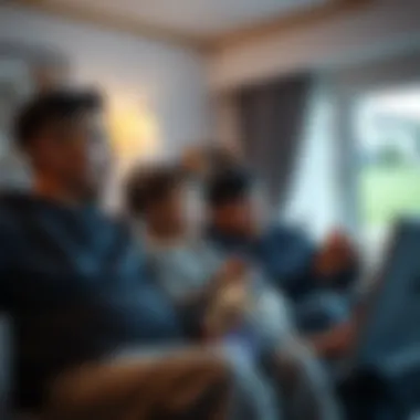 Family Bonding Over Sports A family watching sports at home together