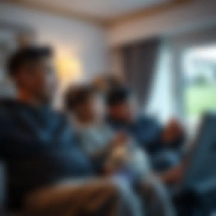 Family Bonding Over Sports A family watching sports at home together