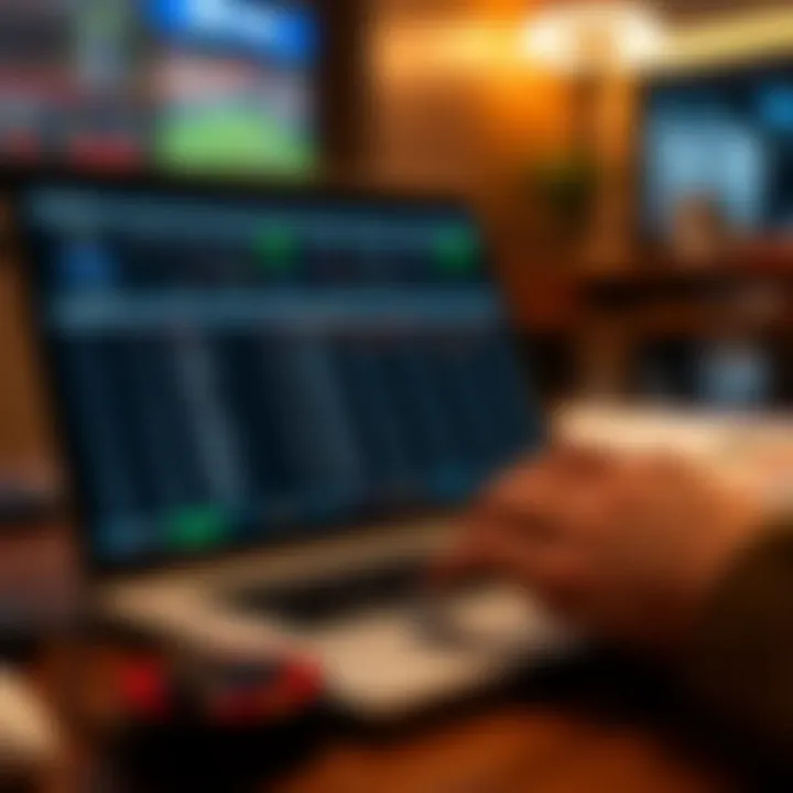 A laptop displaying betting statistics