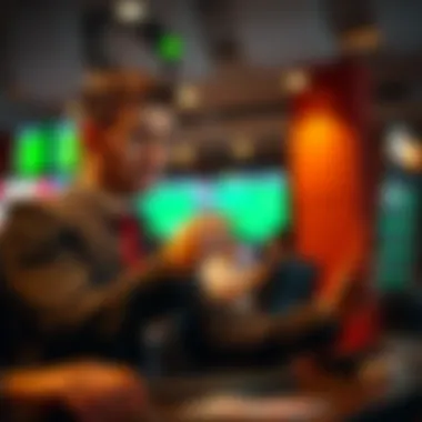 A confident user placing online bets