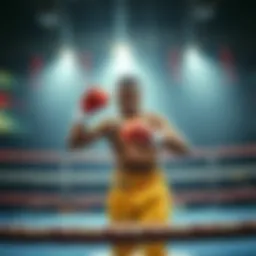 Tyson in the ring showcasing his fighting stance